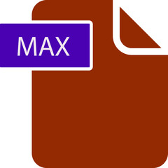 MAX File format icon rounded shapes and spacing