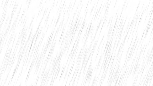 black lines rainfalls animation effect on a white background, 2d animated rain falling, cel traditional animation doodle