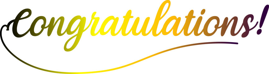 Illustration with calligraphic inscription Congratulations Vector element for design