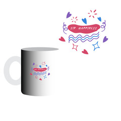 Vector illustration as greeting card, logo design, banner, poster for mug design