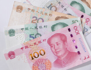 All currency bills of China, colorful notes background. Chinese Yuan collection backdropAll currency bills of China, colorful notes background. Chinese Yuan collection backdrop