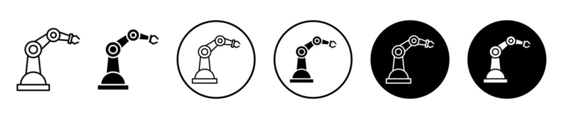 Industrial robot icon set