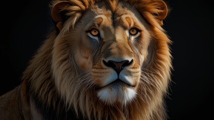Fototapeta premium Majestic Lion Portrait Close-Up