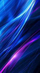 Abstract image: wavy lines evoke movement, blending blue and pink colors with bright blue and purple curves. Contrasting colors create a dynamic, imaginative scene conveying speed and motion.