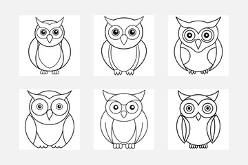 Creative Owl Line Art for Kids Coloring Books

