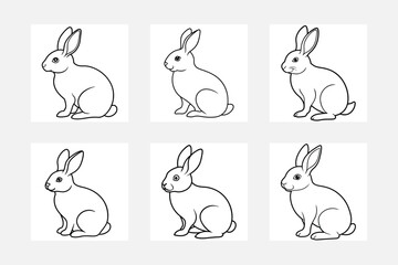 Engaging Rabbit Line Art Designs for Kids Coloring Activities
