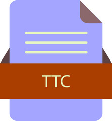 TTC   file icon with color and rounded corners and folded doc