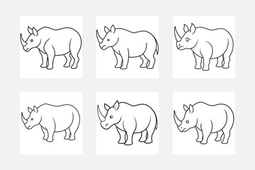 Kid-Friendly Rhino Line Art for Coloring Fun
