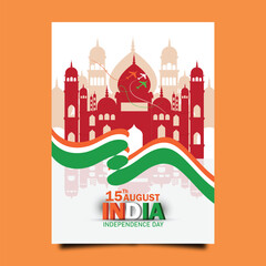 Naklejka premium India independence day celebration vertical poster template