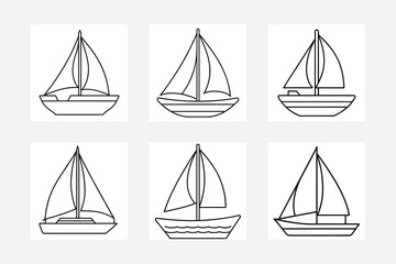 Imaginative Sail Boat Line Art Set for Young Artists
