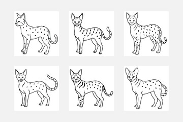 Adorable Serval Line Art for Kids Coloring Adventures
