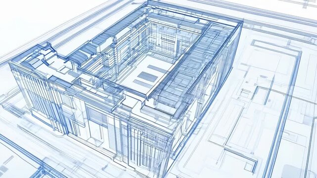 Discover the creativity behind urban architecture with intricate designs and detailed blueprints illustrating a modern structure in a vibrant city.