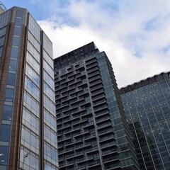 modern office building with sky, Barbican, London, UK