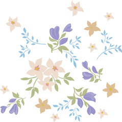 Pastel Flower Pattern Vector Art