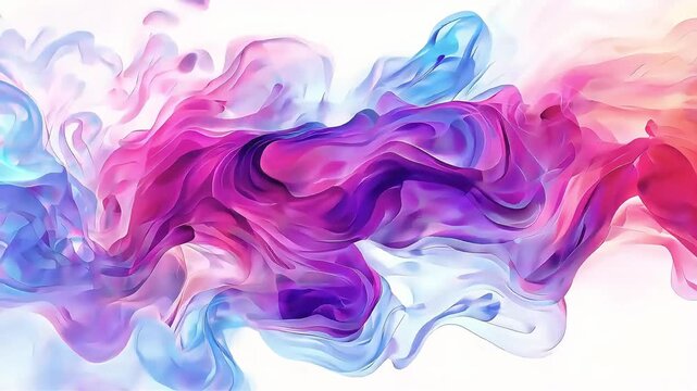 Colorful smoke clouds on a white background, color explosion. Seamless looping 4k time-lapse video animation background