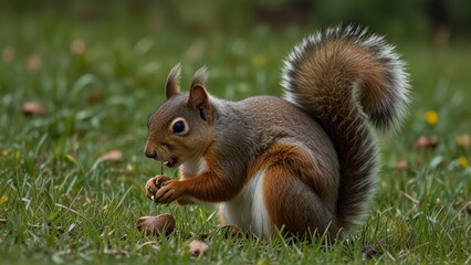 Obraz premium Curious Squirrel in Nature