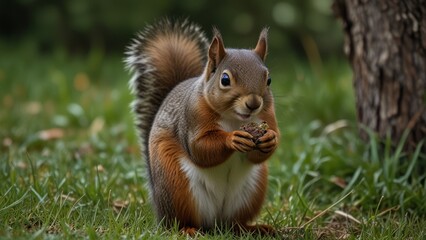 Obraz premium Curious Squirrel in Natural Habitat