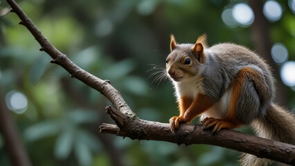 Obraz premium Cute Squirrel on a Branch