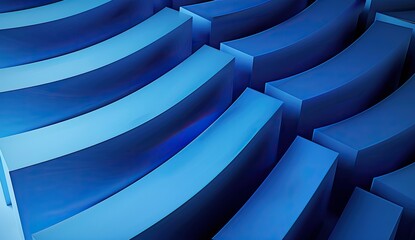 Abstract Blue Staircase in Modern Design
