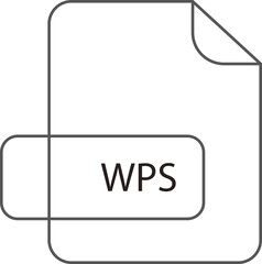 WPS File extension icon RAW thicker outline