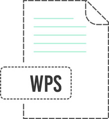 WPS File format icon dashed outline