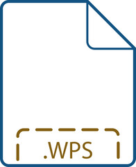 Obraz premium WPS File icon deep rounded outline