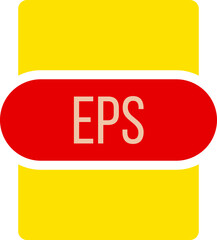 EPS File extension icon rounded and color fill