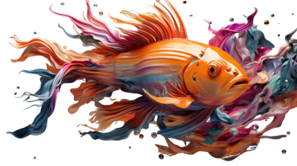 colorful fish transparent background.