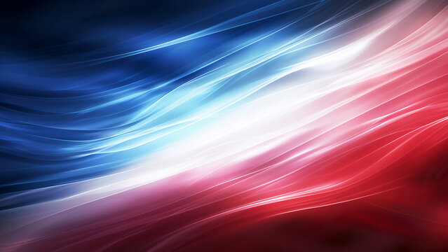 Abstract flag background with red white and blue colors, silk texture, waving in wind.