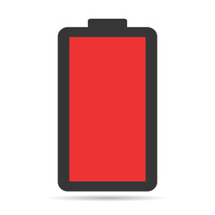 Power technology shadow icon, battery web shape design, energy level vector illustration