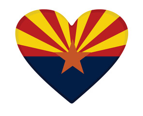 Obraz premium Arizona flag heart shaped. vector