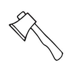 axe. saw. a hammer. blade. the tool. vector. doodle