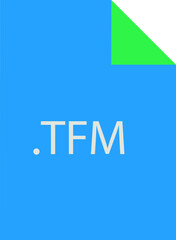 TFM   File format icon black outline