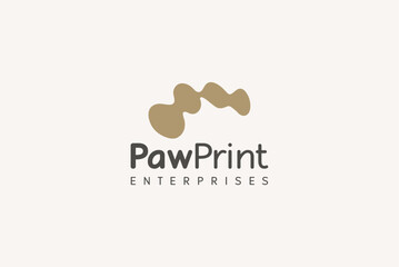 Paw print enterprises logo design royalty free image vector business template 