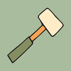 axe. saw. a hammer. blade. the tool. vector. doodle