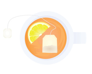 Tea cup top view. vector