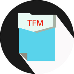 TFM   File format icon modern design with circle