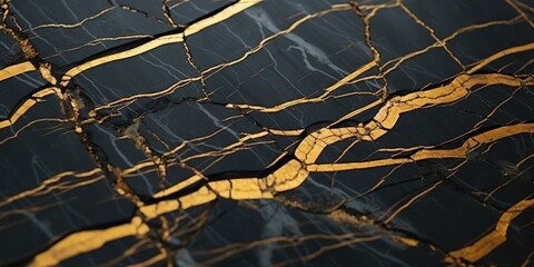 Black Marble with Gold Veins