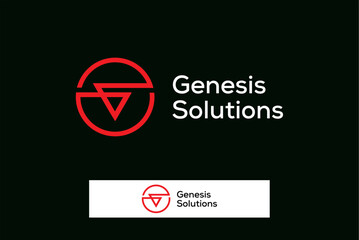 Genesis solutions letter g logo design royalty free image vector business template 