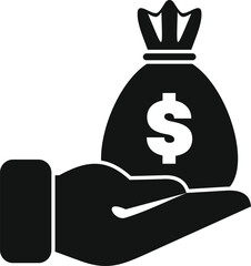 Businessman holding money bag with dollar sign, investment concept