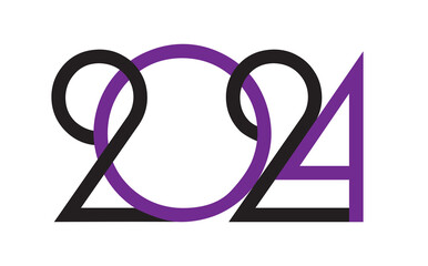 Vector drawing. Numbers of the new year 2024