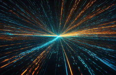 Obraz premium Abstract glowing lines representing a high-speed data transfer