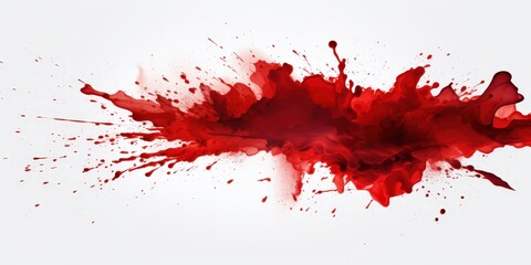 Red Ink Splashes on White Background