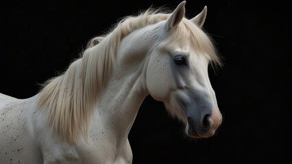 Obraz premium Elegant White Horse Portrait