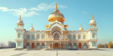 Obraz premium Gurudwara Sikh com uma grande cúpula