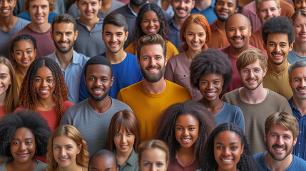 Obraz premium Diverse Crowd Smiling Together