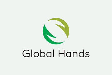 Global hands green nature care grass logo design royalty free image vector business template 