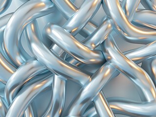 Captivating Metallic Geometric Shapes in Fluid 3D Render
