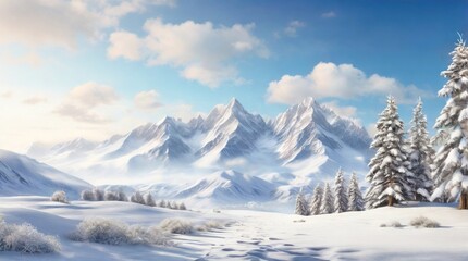 Fototapeta premium winter landscape with snow