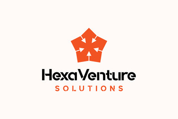 Obraz premium Hexa venture solution finance logo design royalty free image vector business template 